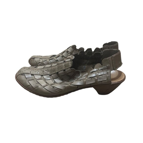 Rieker Womens Leather Woven Sandals With Low Heel & Adjustable Strap Size 39 EU - Picture 2 of 6